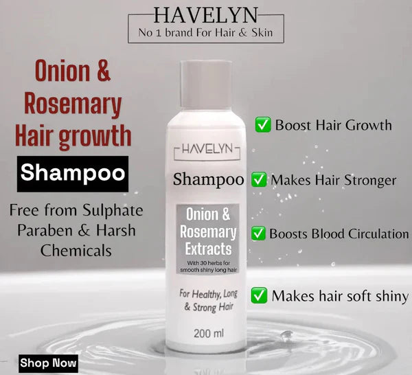 4 in 1 Havelyn deal - Includes Hair Food Oil, Onion & Rosemary Extracts Hair Shampoo, Hair Serum and Hair Mask.