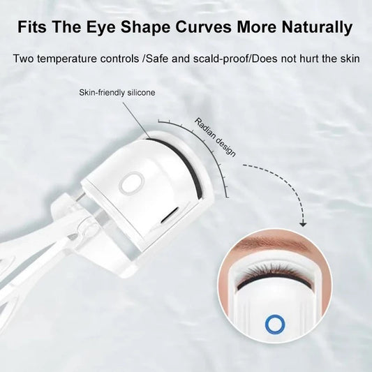 1 PC Portable Thermal Eyelashes Curler Electric Heating Perm Eyelash Curlers USB Fast Charging Long Lasting Curling Makeup Tool